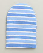 Bumzee White & Blue Animal Print Cap, Pack of 2, 100% Cotton