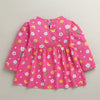 Pink Girls Full Sleeves Cotton Knee Length Frock