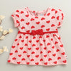 Peach Girls Half Sleeves Cotton Knee Length Frock