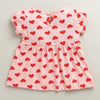 Peach Girls Half Sleeves Cotton Knee Length Frock