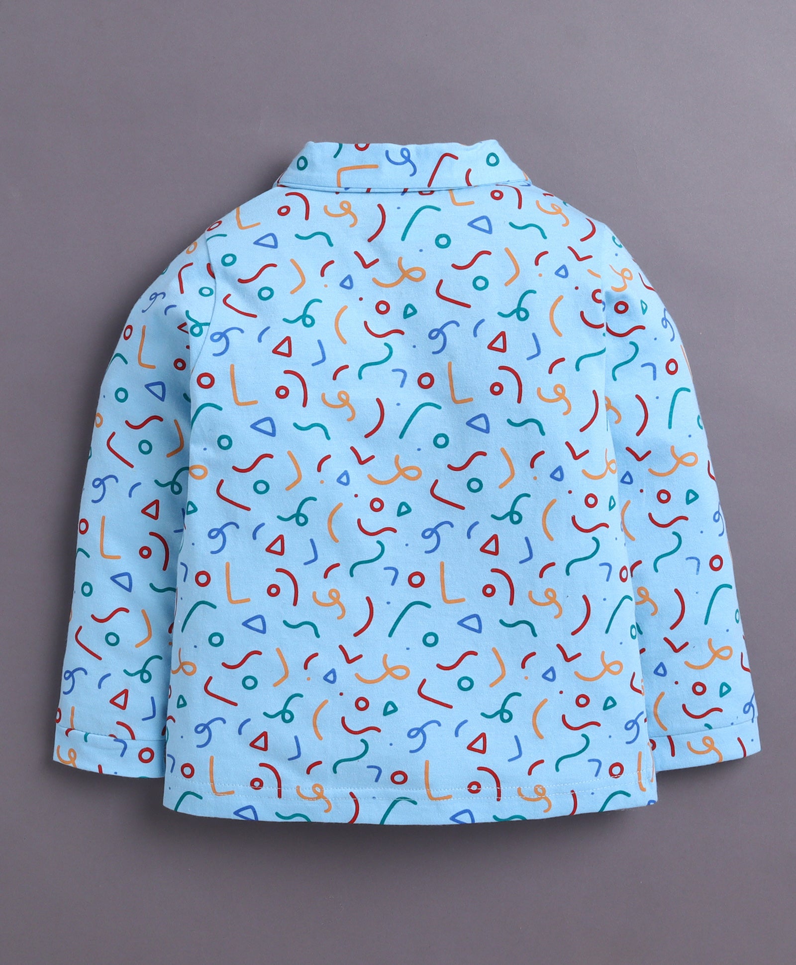 Blue Girls Full Sleeves Cotton Night Suit