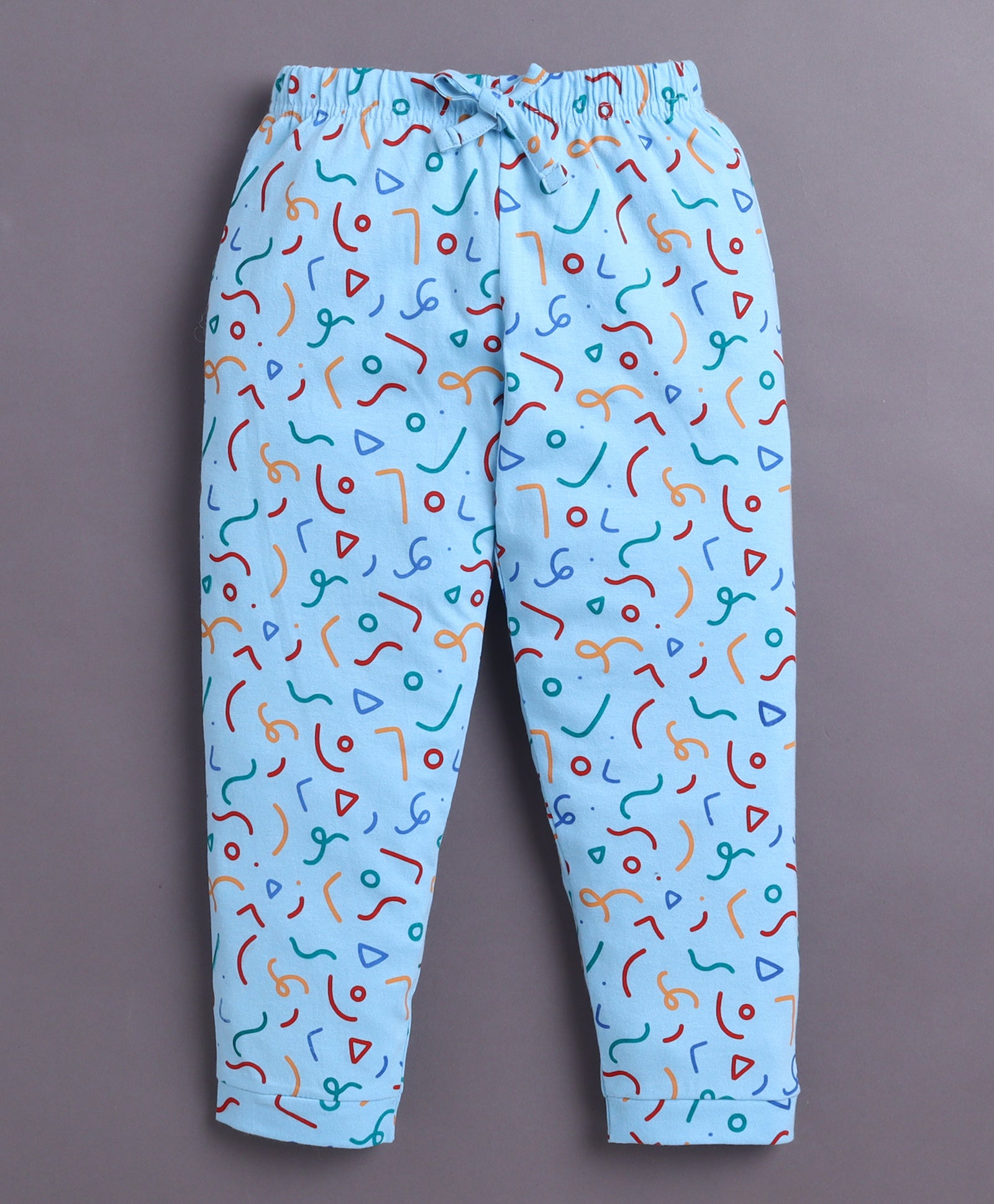 Blue Girls Full Sleeves Cotton Night Suit