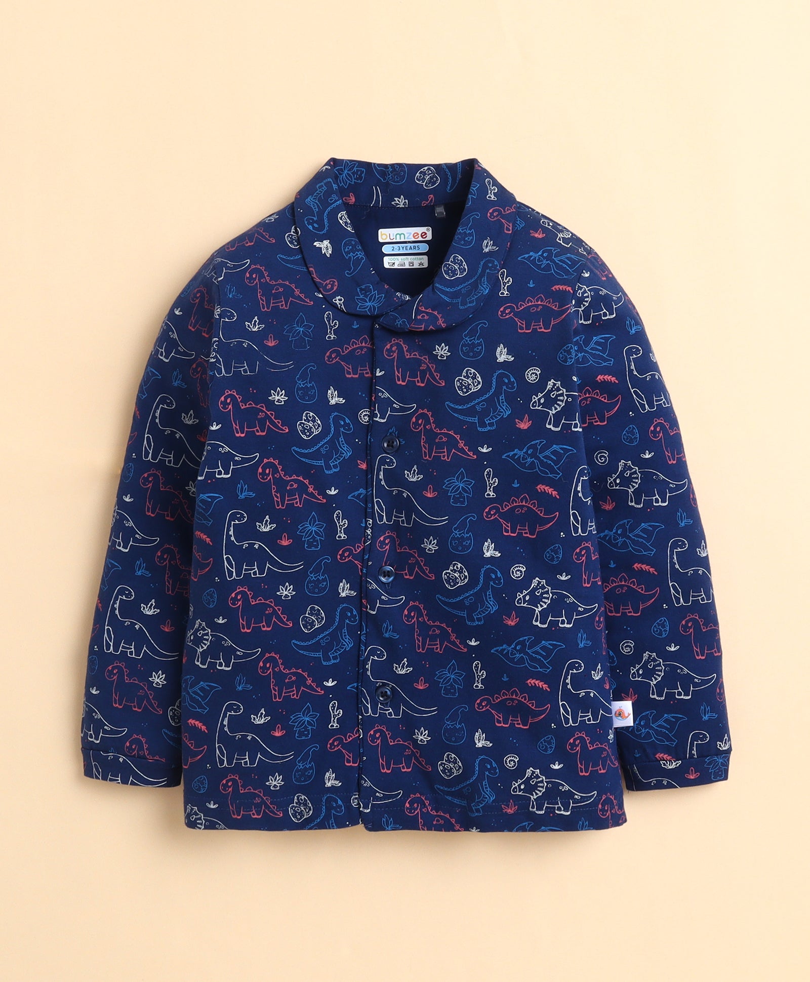 Navy Boys Full Sleeves Cotton Night Suit