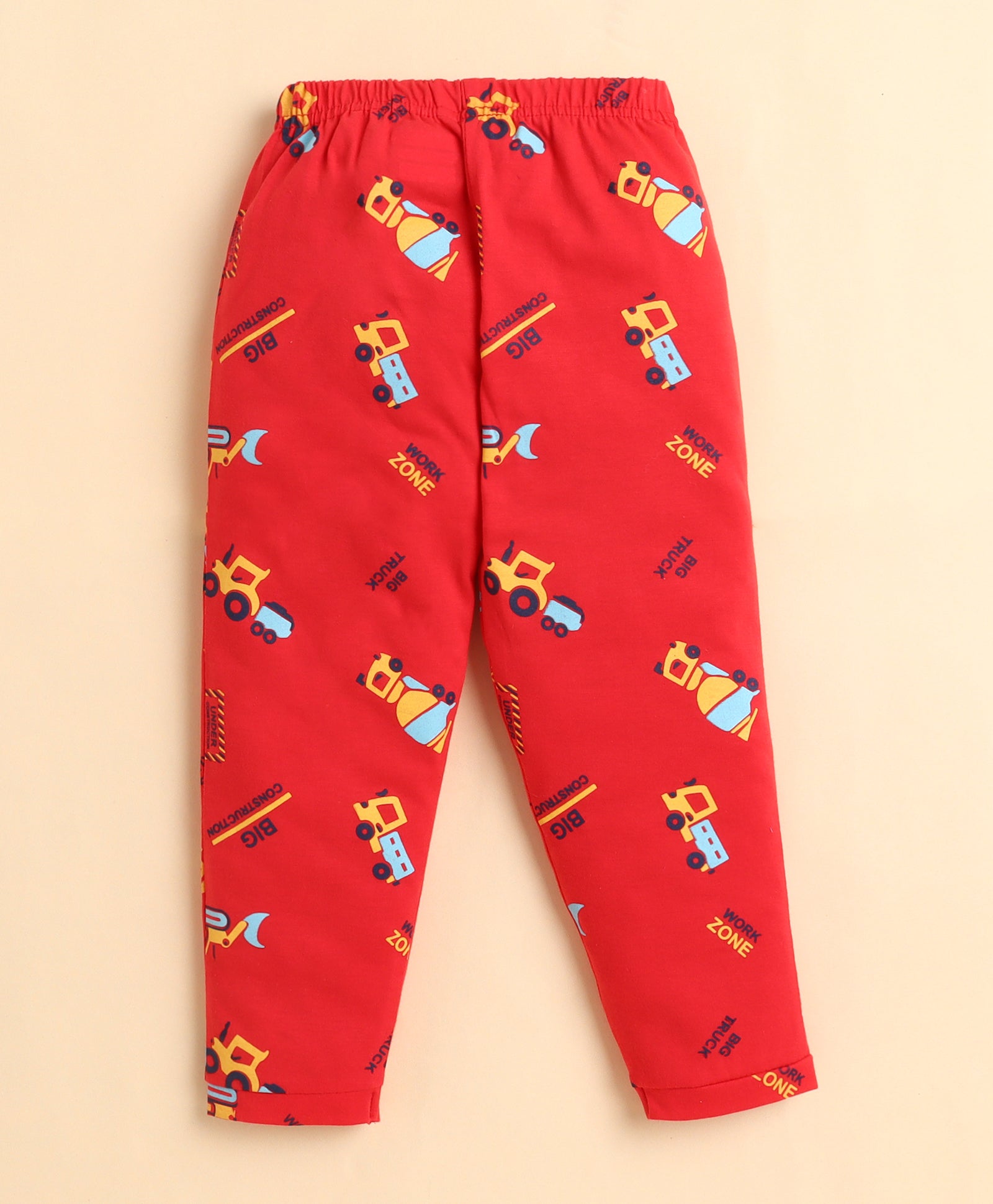Red Boys Full Sleeves Cotton Night Suit