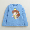 Blue & Pink Girls Full Sleeves Cotton T-Shirt & Pyjama Set