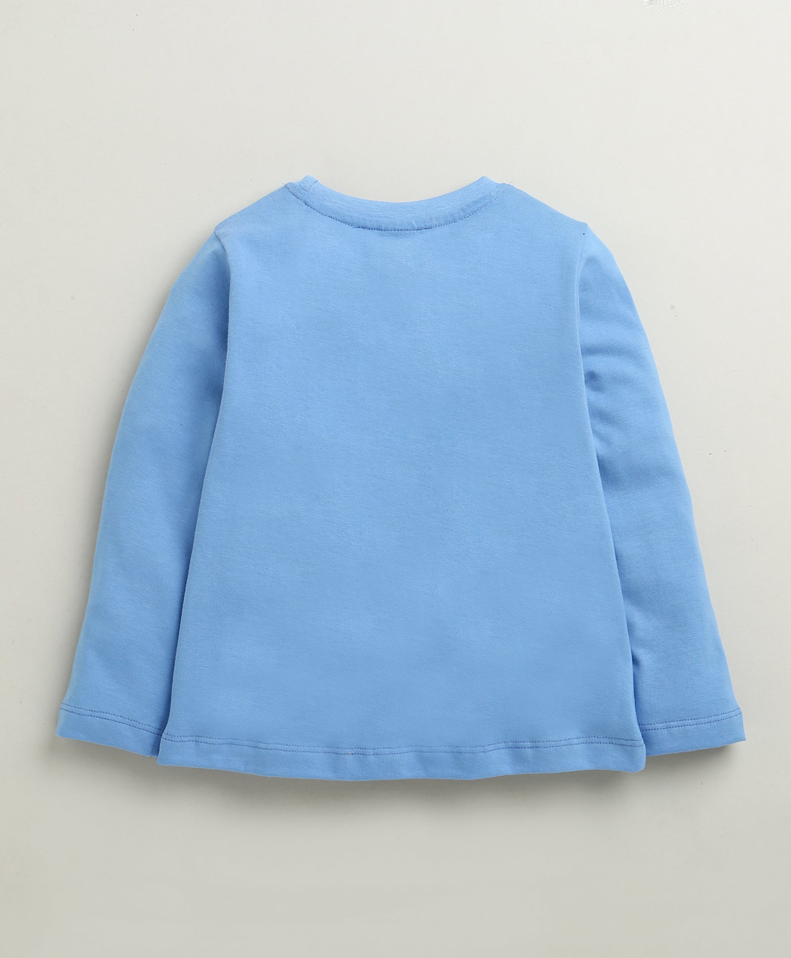 Blue & Pink Girls Full Sleeves Cotton T-Shirt & Pyjama Set