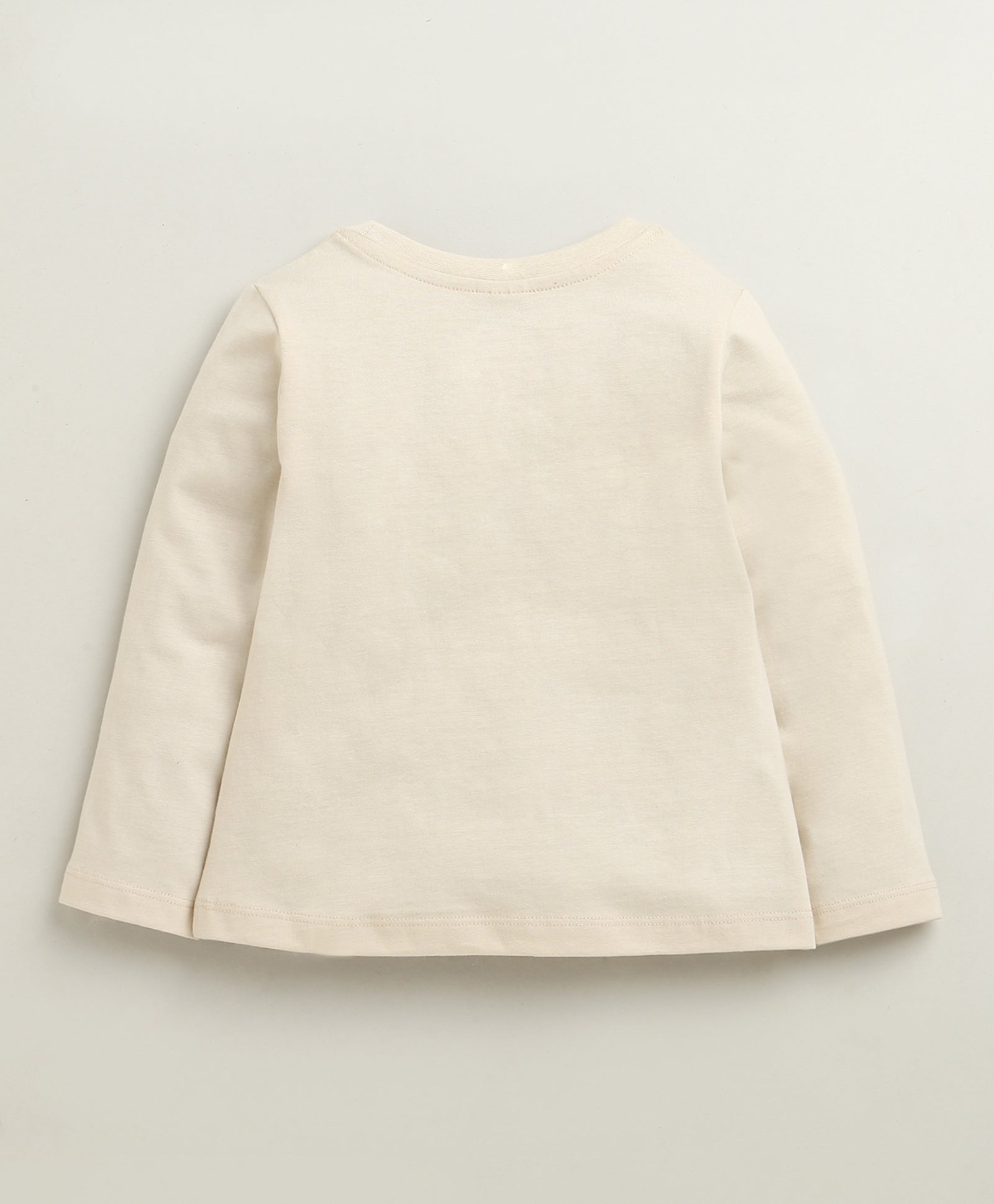 Beige & Pink Girls Full Sleeves Cotton T-Shirt & Pyjama Set