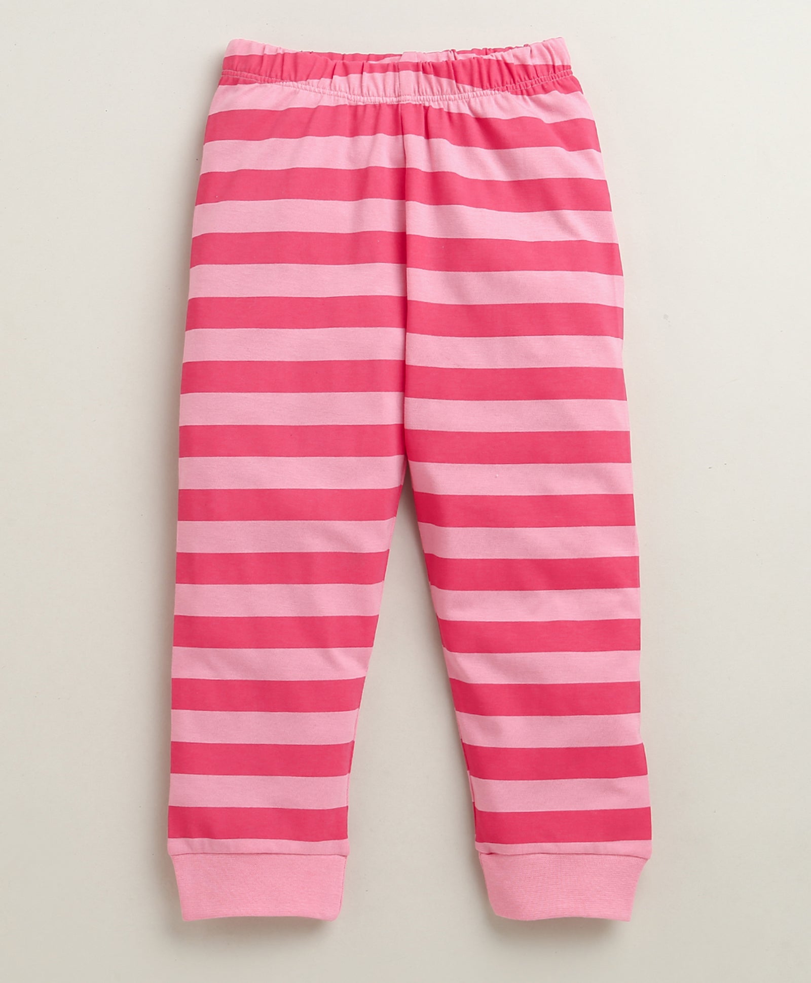Beige & Pink Girls Full Sleeves Cotton T-Shirt & Pyjama Set