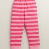 Beige & Pink Girls Full Sleeves Cotton T-Shirt & Pyjama Set