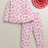 Pink Girls Full Sleeves Cotton T-Shirt & Pyjama Set