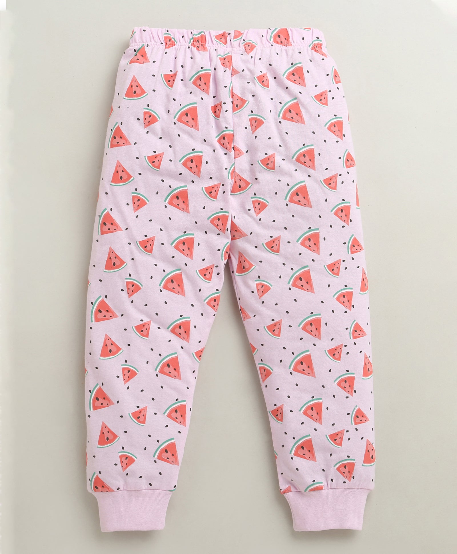 Pink Girls Full Sleeves Cotton T-Shirt & Pyjama Set