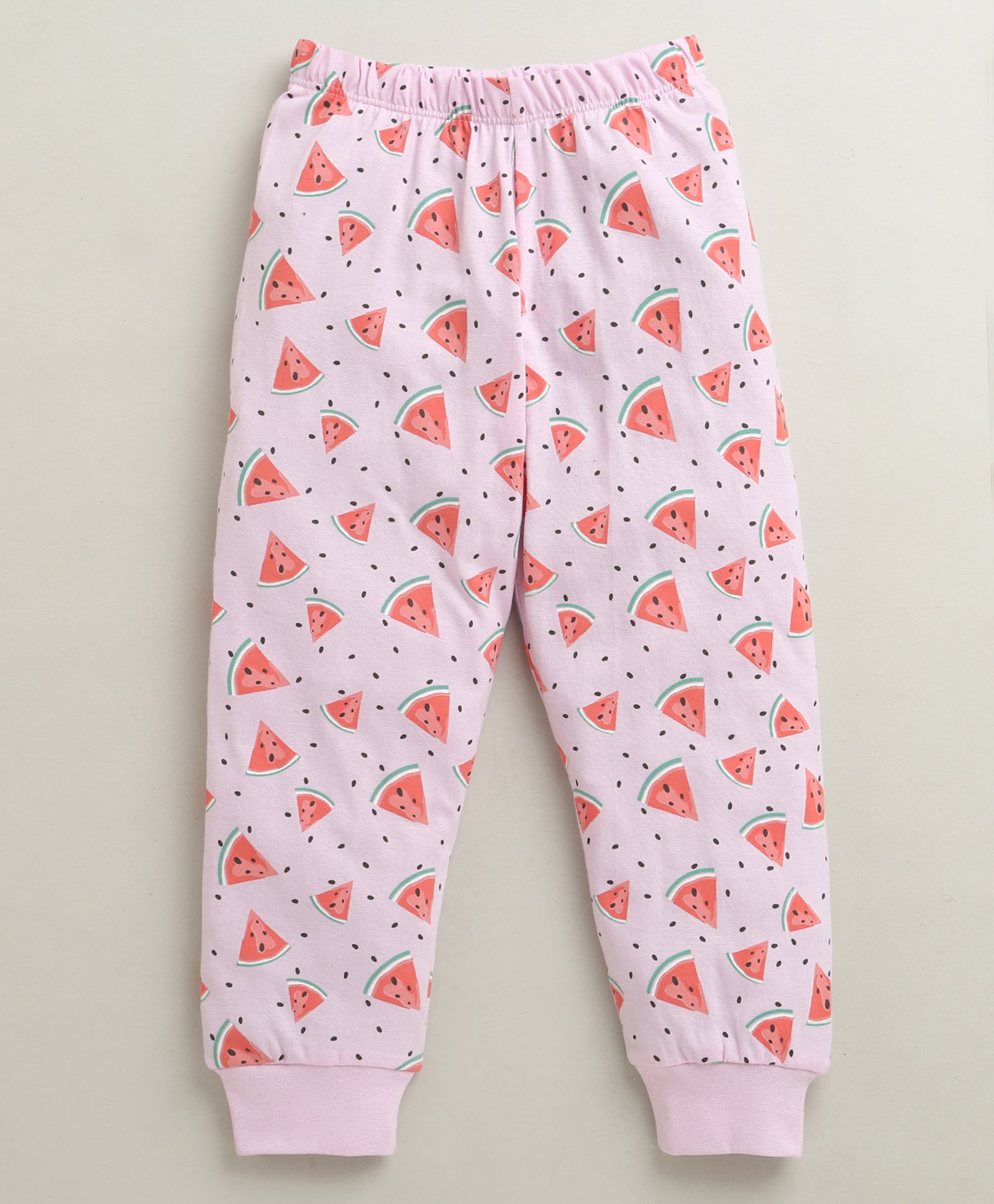 Pink Girls Full Sleeves Cotton T-Shirt & Pyjama Set