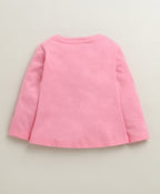 Bumzee Pink Graphic Print T-Shirt & Pyjama Set, Full Sleeves, 100% Cotton (Style Peb10985)