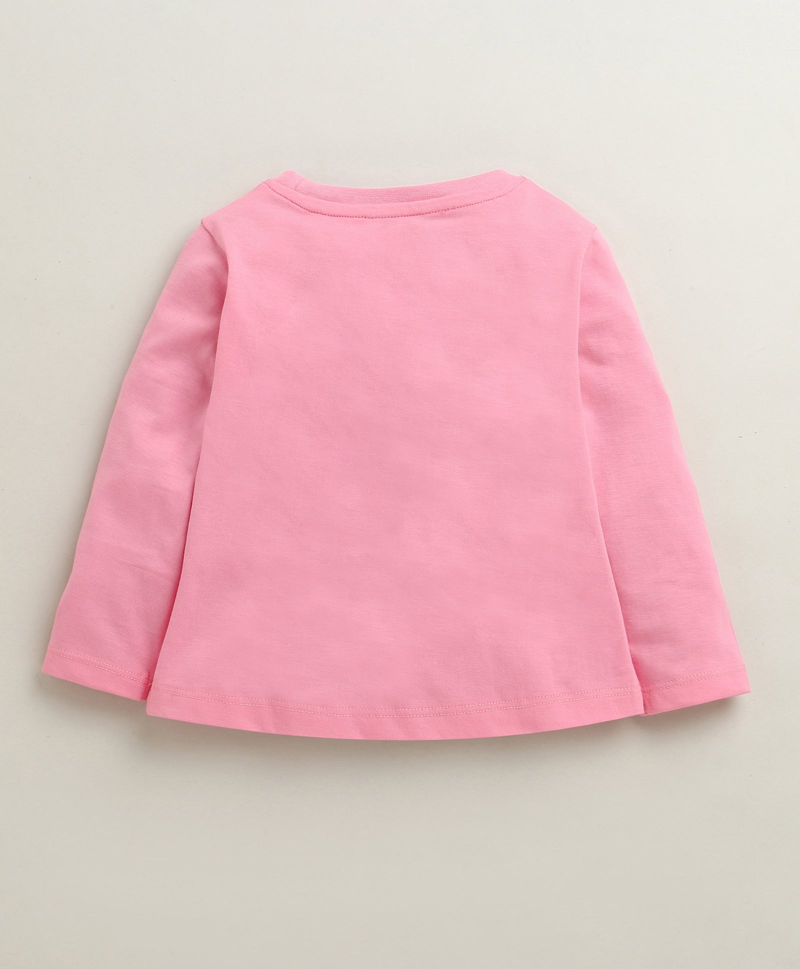 Pink Girls Full Sleeves Cotton T-Shirt & Pyjama Set