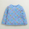 Blue Girls Full Sleeves Cotton T-Shirt & Pyjama Set
