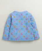 Bumzee Blue Graphic Print T-Shirt & Pyjama Set, Full Sleeves, 100% Cotton (Style Peb10986)