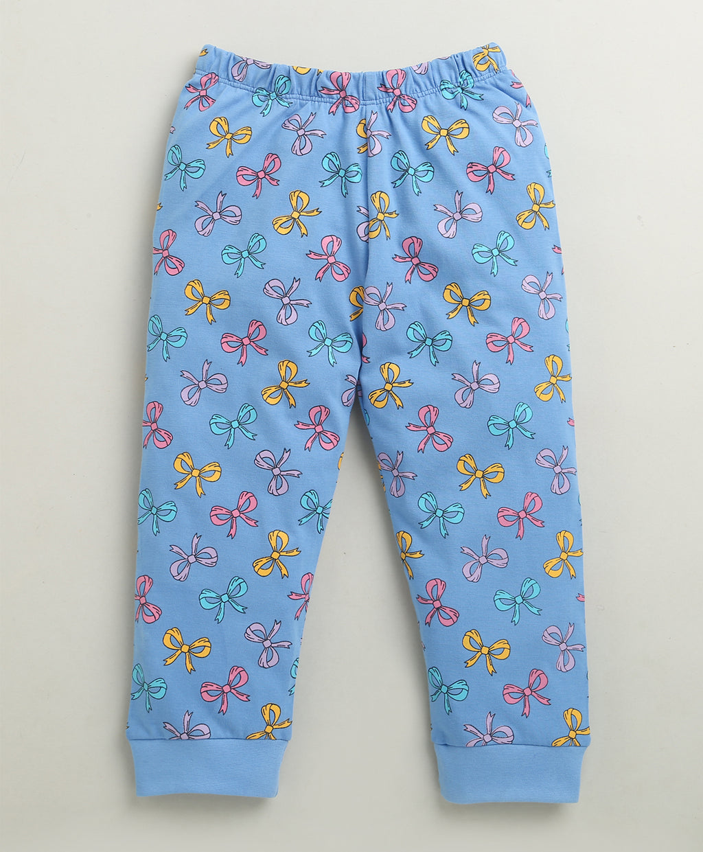 Bumzee Blue Graphic Print T-Shirt & Pyjama Set, Full Sleeves, 100% Cotton (Style Peb10986)