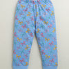 Blue Girls Full Sleeves Cotton T-Shirt & Pyjama Set