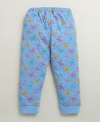 Bumzee Blue Graphic Print T-Shirt & Pyjama Set, Full Sleeves, 100% Cotton (Style Peb10986)