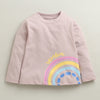 Dusty Pink Girls Full Sleeves Cotton T-Shirt & Pyjama Set