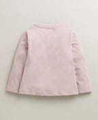 Bumzee Dusty Pink Graphic Print T-Shirt & Pyjama Set, Full Sleeves, 100% Cotton (Style Peb10987)