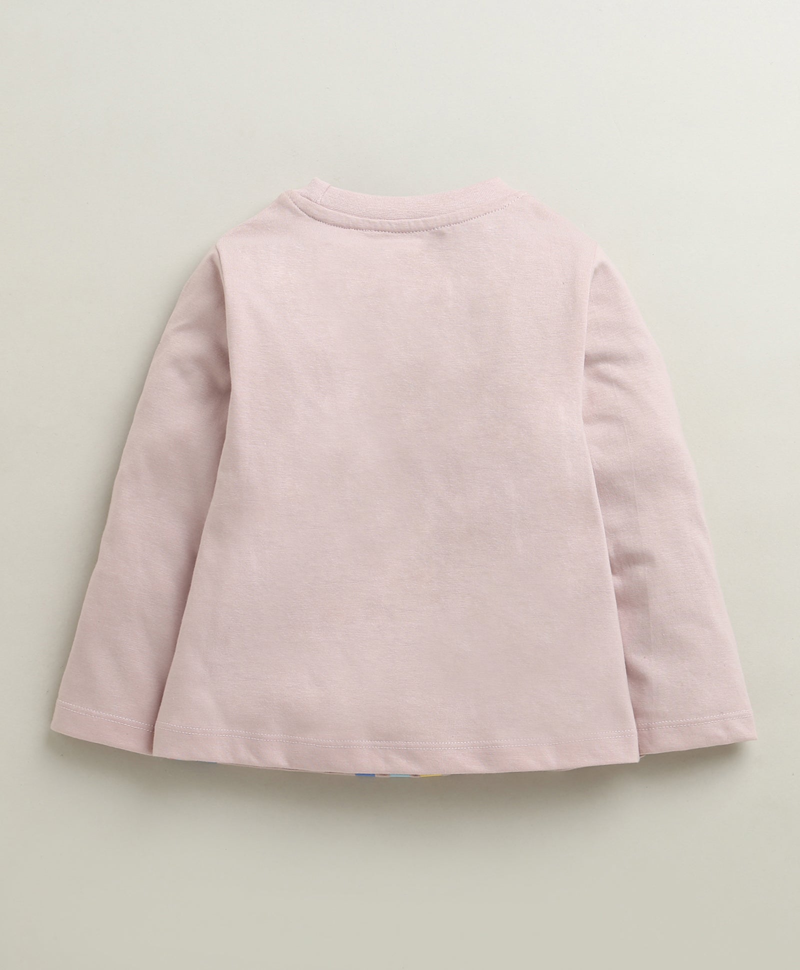 Dusty Pink Girls Full Sleeves Cotton T-Shirt & Pyjama Set