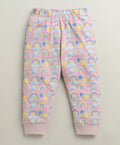 Bumzee Dusty Pink Graphic Print T-Shirt & Pyjama Set, Full Sleeves, 100% Cotton (Style Peb10987)