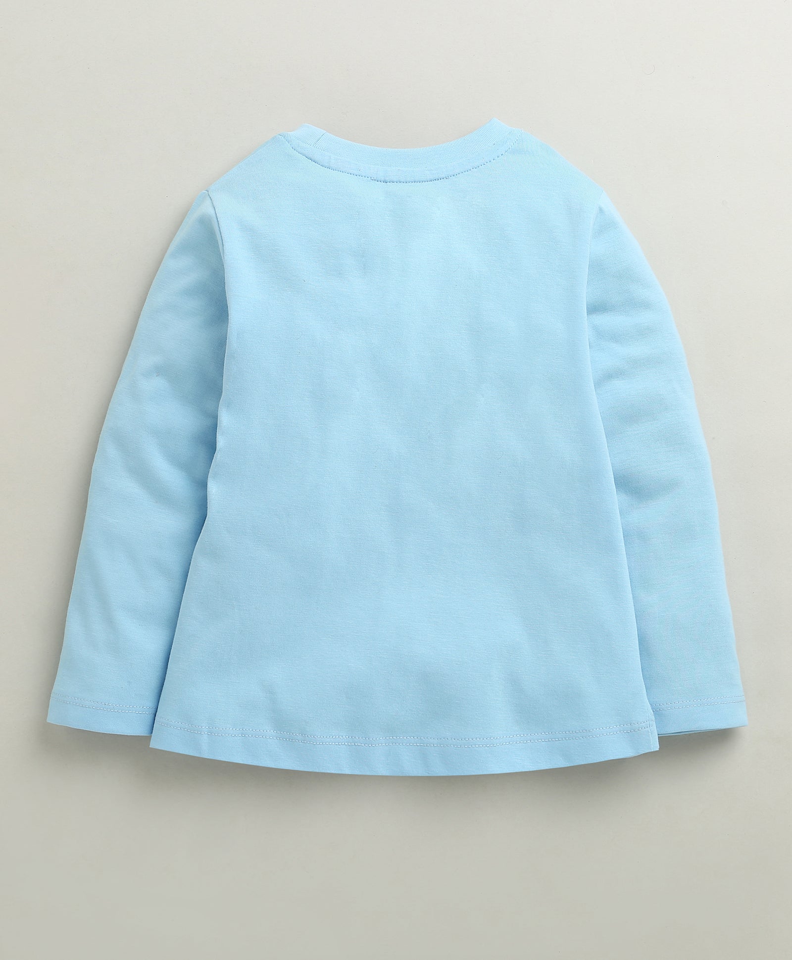 Blue Girls Full Sleeves Cotton T-Shirt & Pyjama Set