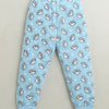 Blue Girls Full Sleeves Cotton T-Shirt & Pyjama Set