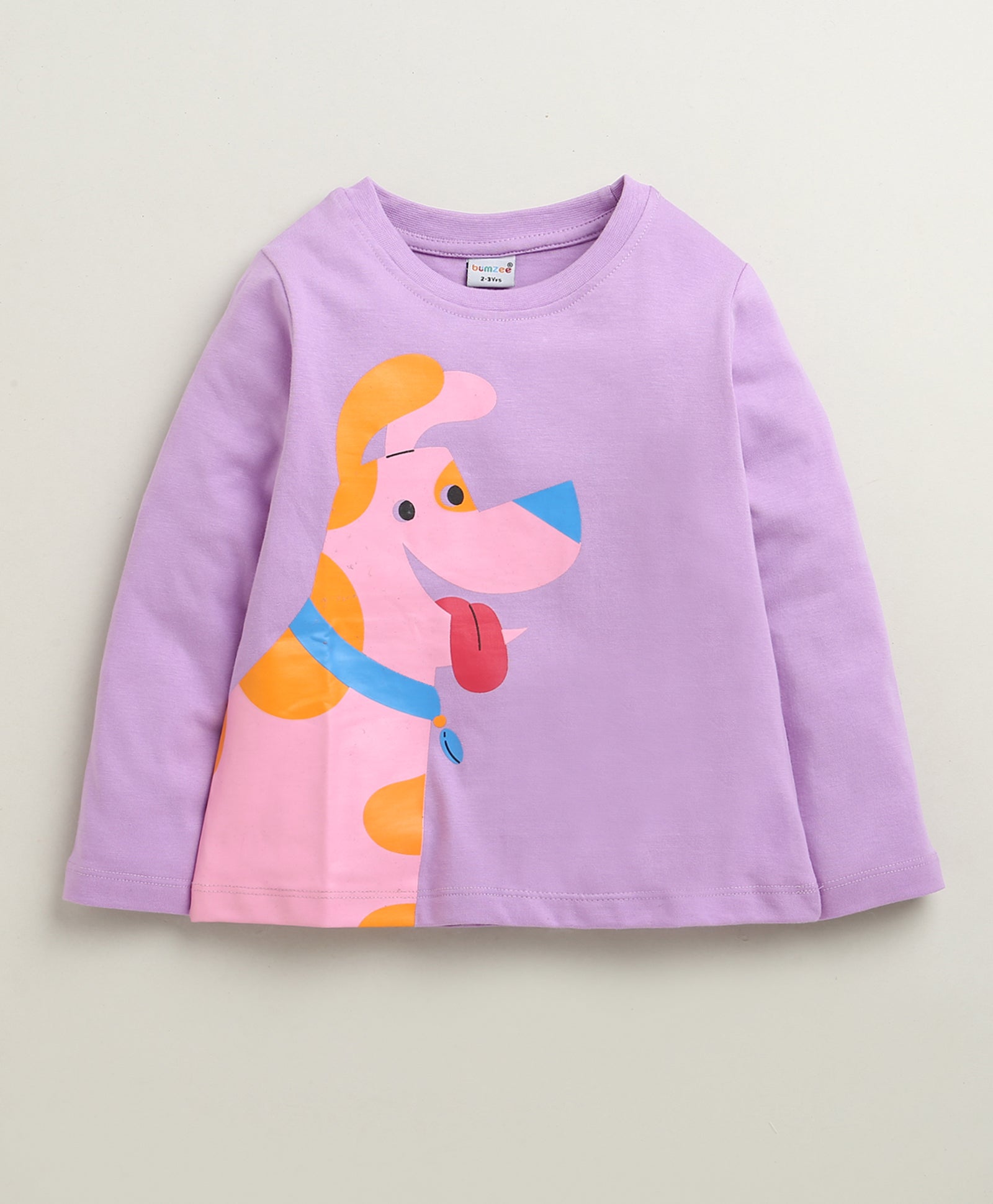 BUMZEE Pink & Lavender Girls Full Sleeves Cotton T-Shirts Pack Of 2