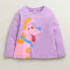 BUMZEE Pink & Lavender Girls Full Sleeves Cotton T-Shirts Pack Of 2