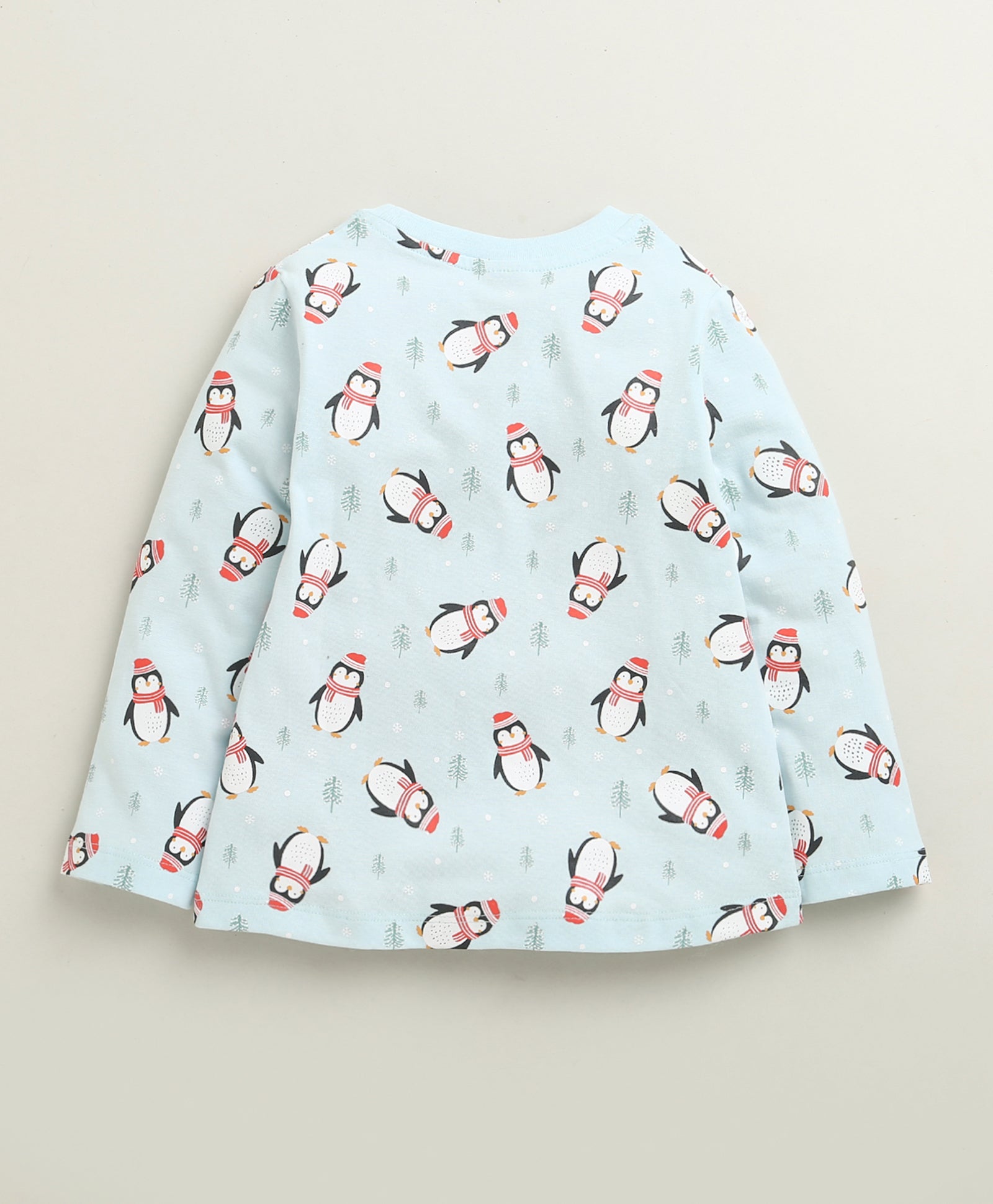BUMZEE Baby Pink & Sky Blue Girls Full Sleeves Cotton T-Shirts Pack Of 2