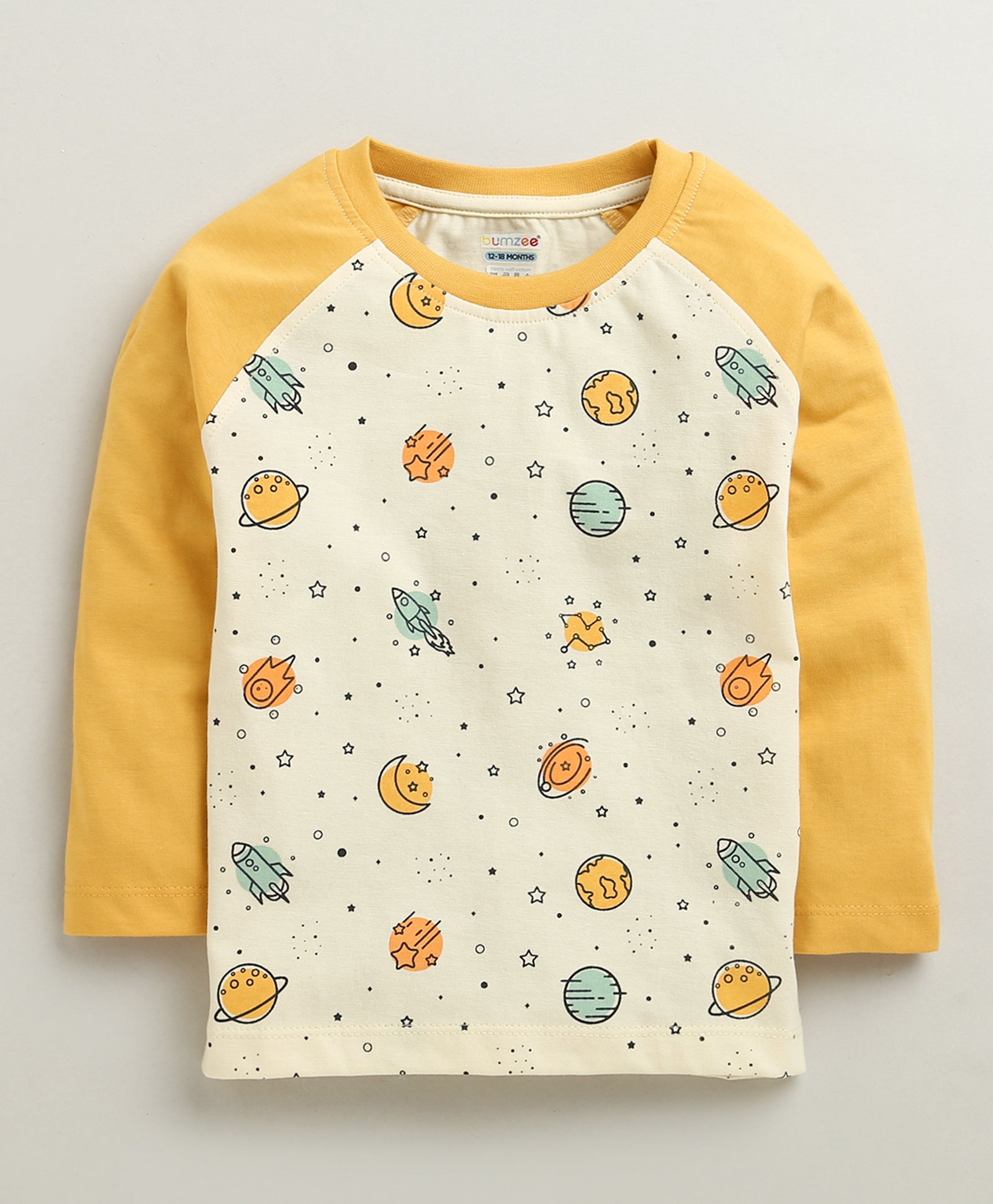 Yellow Boys Full Sleeves Cotton T-Shirt & Pyjama Set