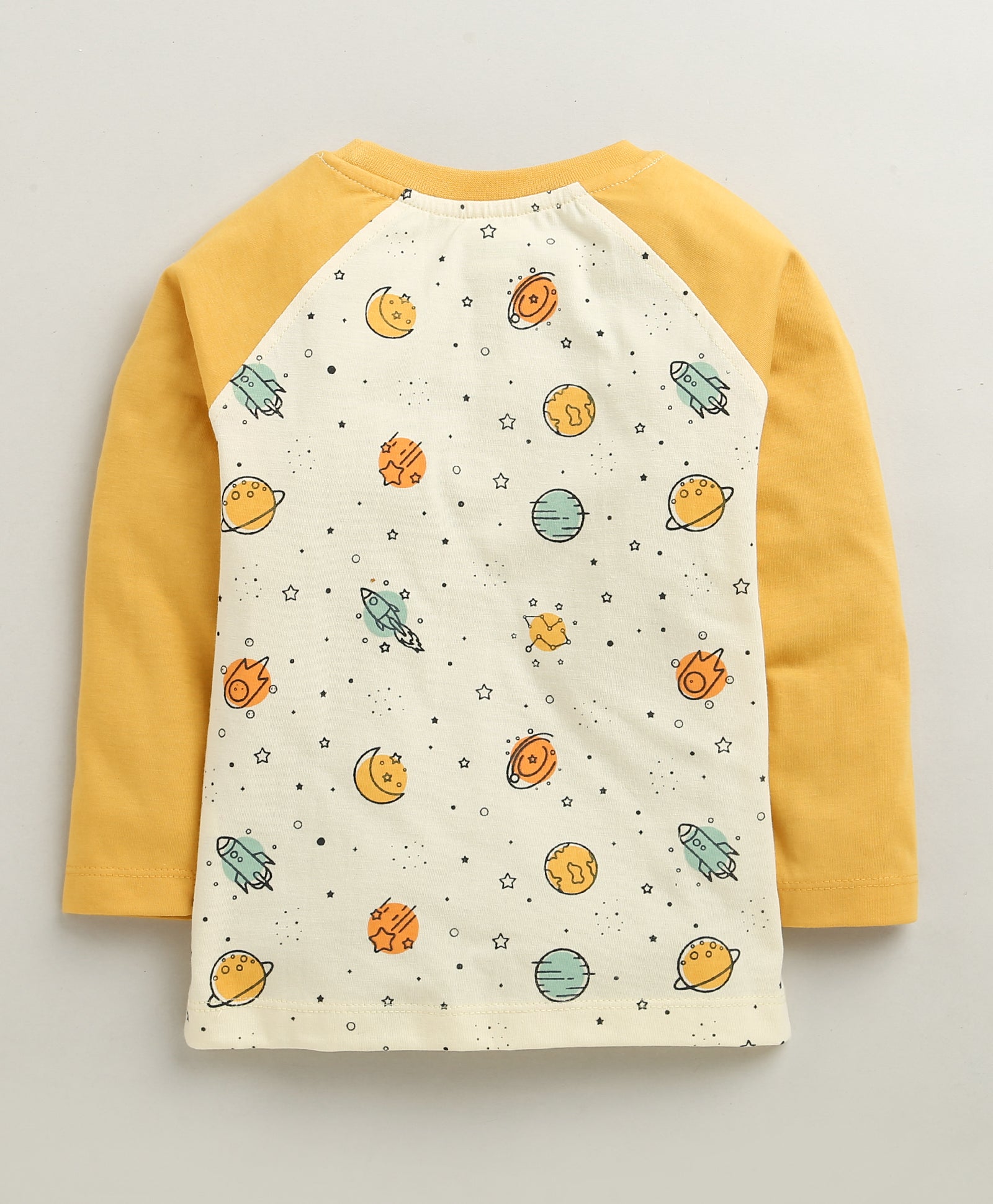 Yellow Boys Full Sleeves Cotton T-Shirt & Pyjama Set