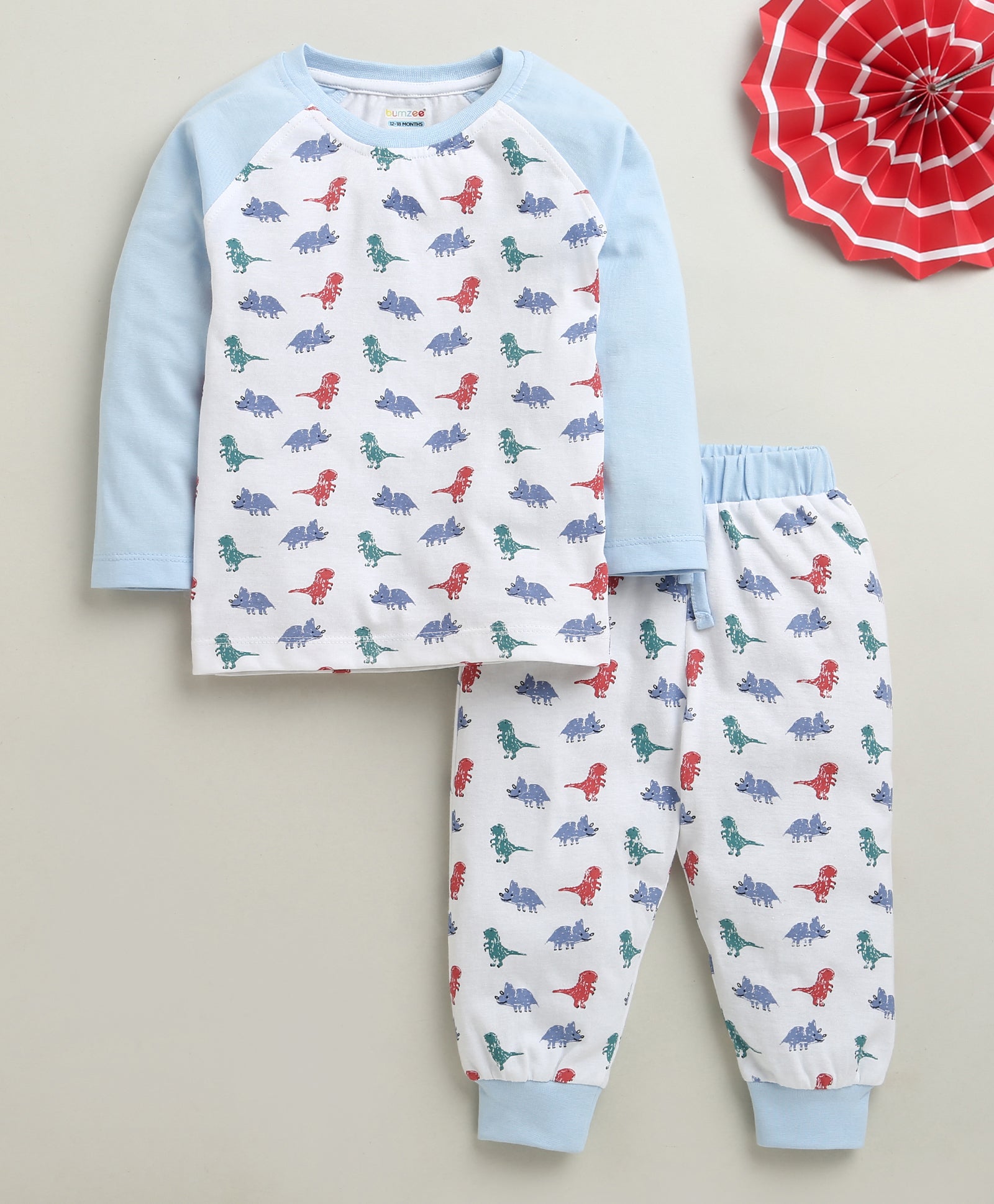 White Boys Full Sleeves Cotton T-Shirt & Pyjama Set