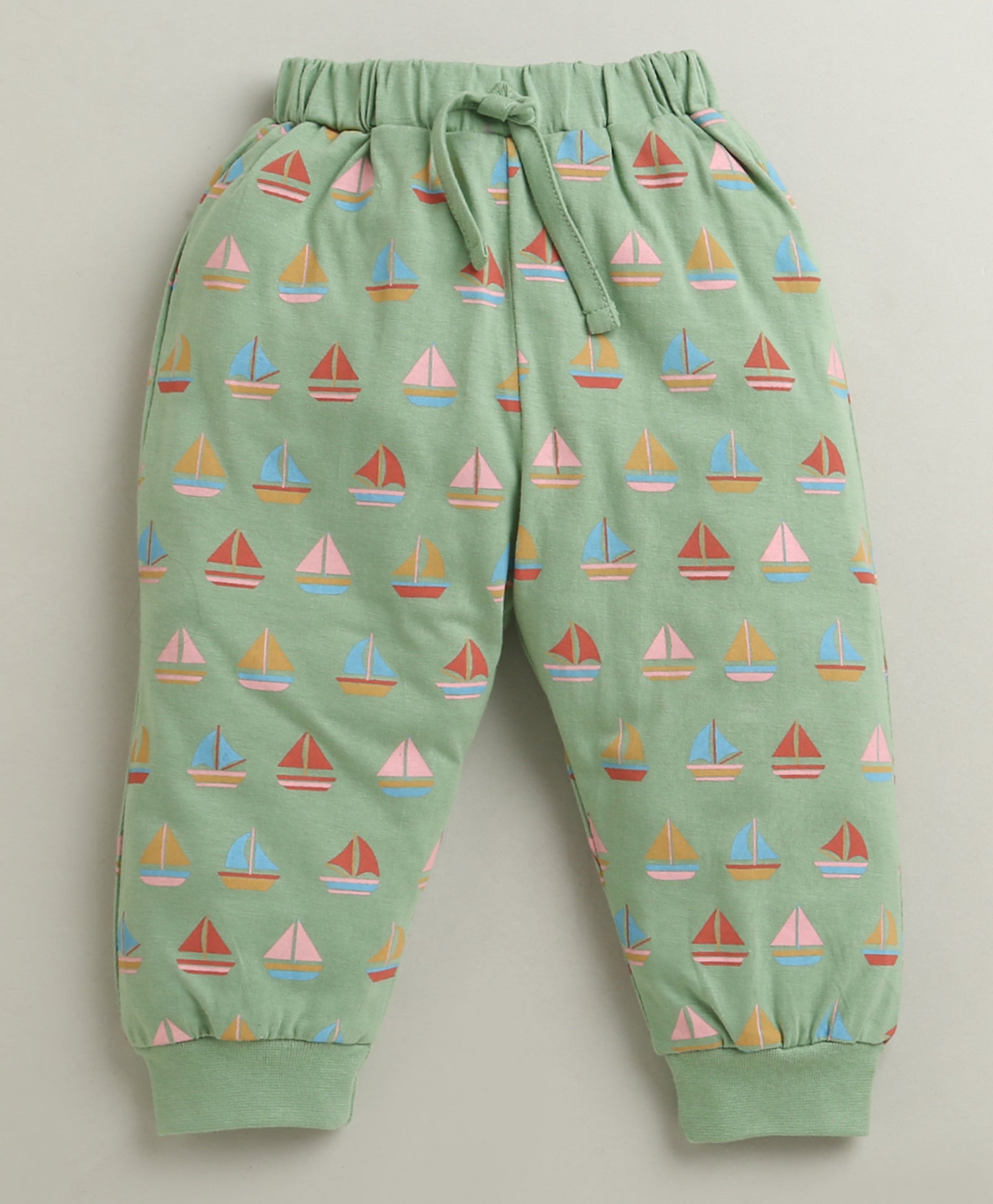 Green Boys Full Sleeves Cotton T-Shirt & Pyjama Set