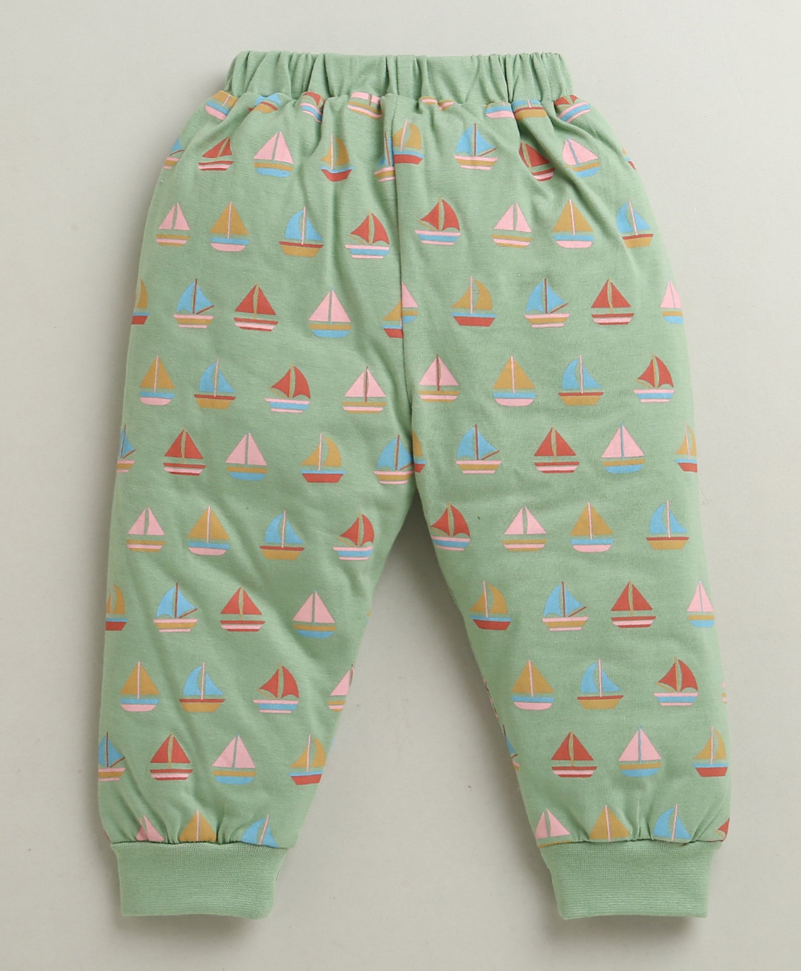 Green Boys Full Sleeves Cotton T-Shirt & Pyjama Set