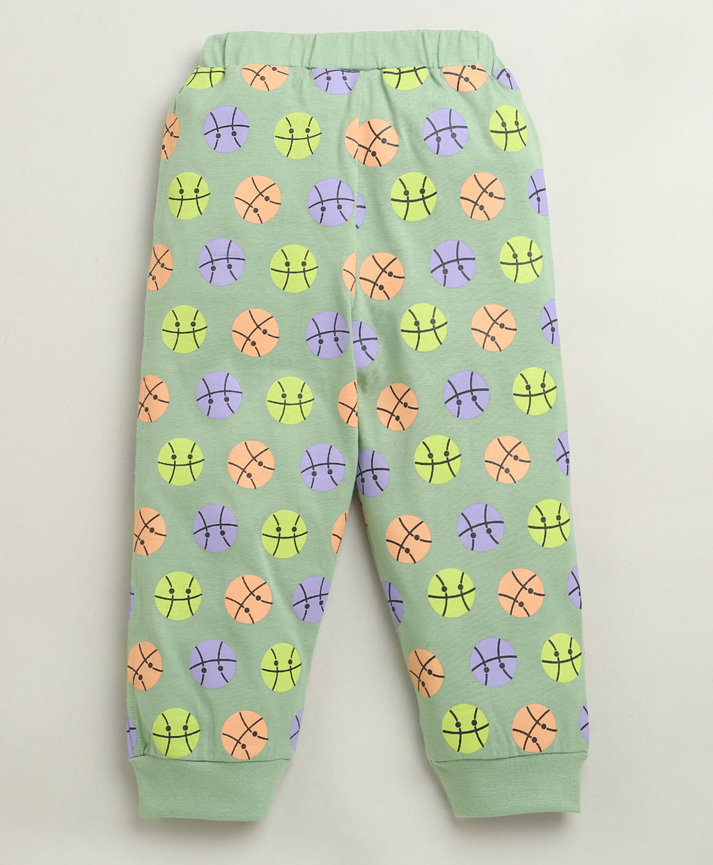 Bumzee Green Graphic Print T-Shirt & Pyjama Set, Full Sleeves, 100% Cotton (Style Peb10994)