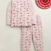 Dusty Pink Boys Full Sleeves Cotton T-Shirt & Pyjama Set