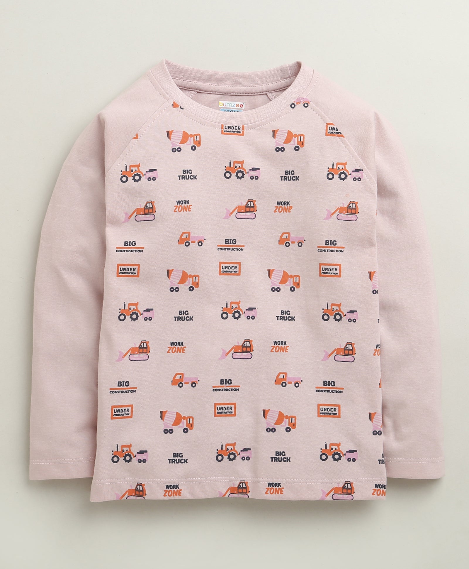 Dusty Pink Boys Full Sleeves Cotton T-Shirt & Pyjama Set