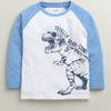 White & Blue Boys Full Sleeves Cotton T-Shirt & Pyjama Set