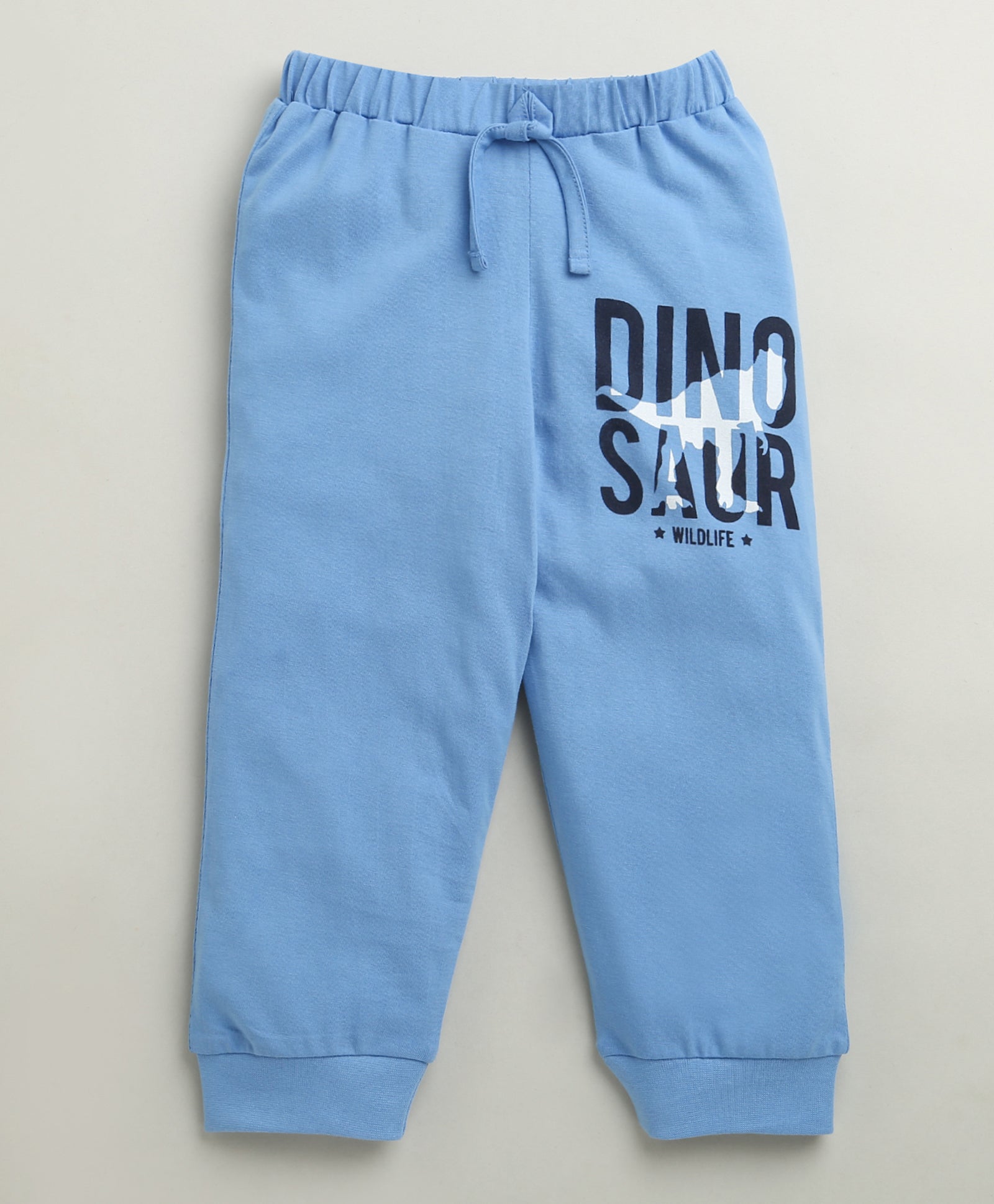 White & Blue Boys Full Sleeves Cotton T-Shirt & Pyjama Set