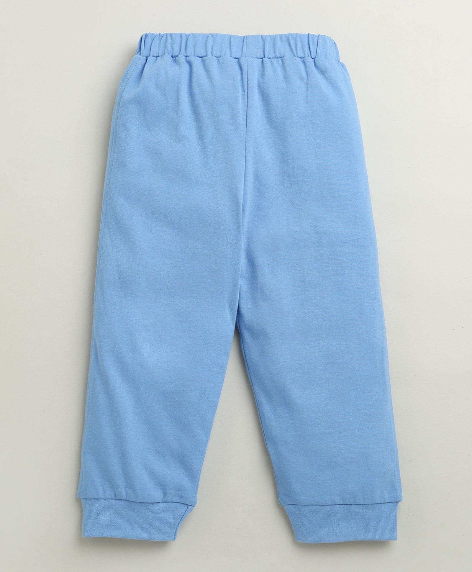 White & Blue Boys Full Sleeves Cotton T-Shirt & Pyjama Set
