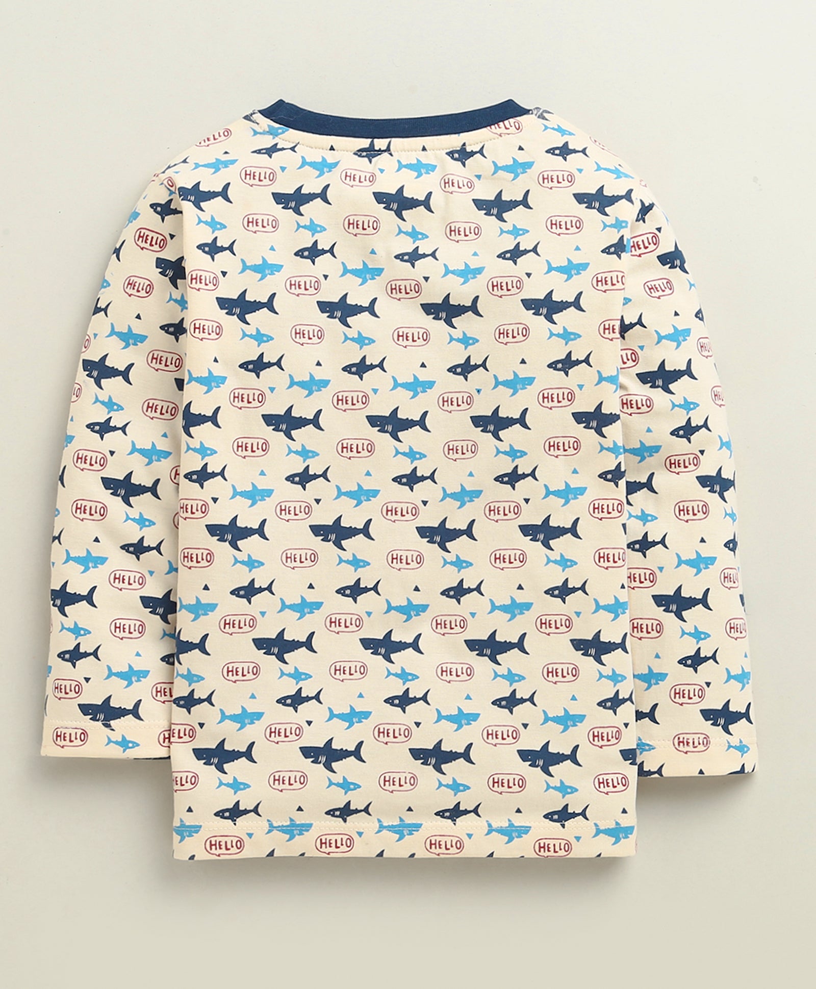 BUMZEE Beige & Teal Boys Full Sleeves Cotton T-Shirts Pack Of 2