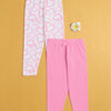 Girls Leggings Pink & White Pack of 2