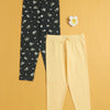 Girls Leggings Yellow & Black Pack of 2