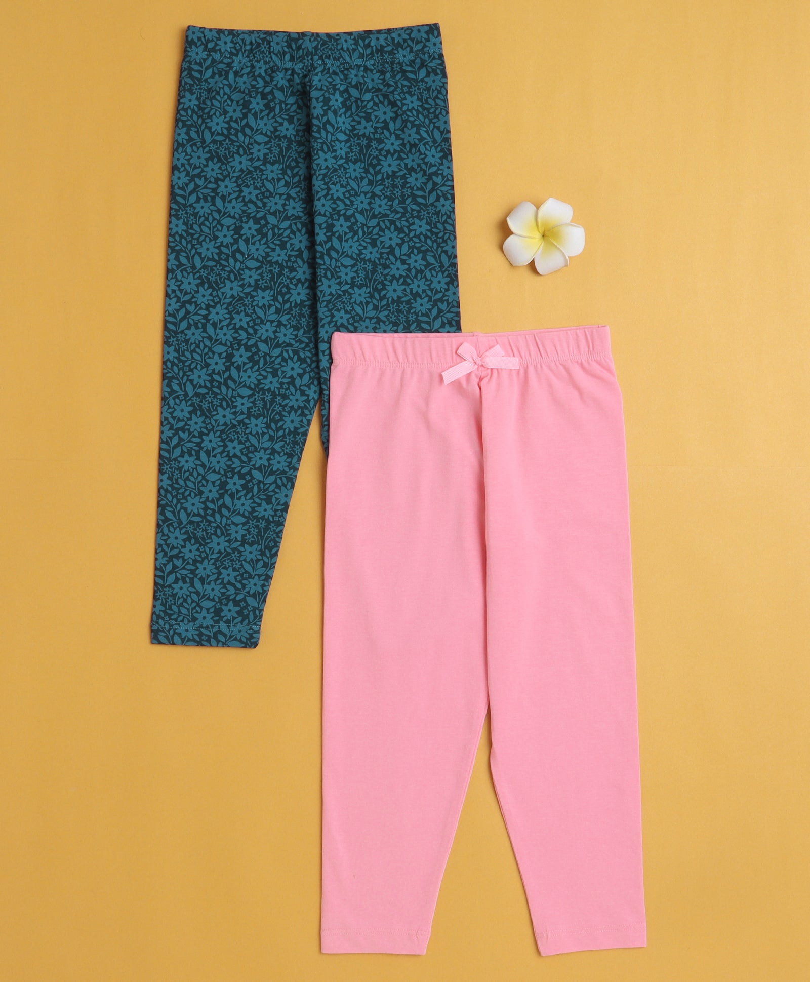 Girls Leggings Pink & Navy Pack of 2