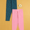 Girls Leggings Pink & Navy Pack of 2