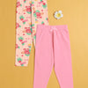 Girls Leggings Pink & Peach Pack of 2