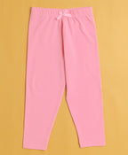 Bumzee Pink & Peach Floral Print Leggings, Pack of 2, 100% Cotton